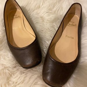 Christian Louboutin brown shoes flats